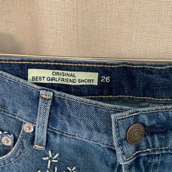Embroidered Gap Jean Girlfriend Shorts 26 - Picture 3 of 3